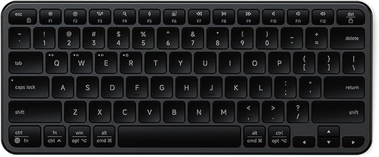 Satechi Slim EX1 Wireless Keyboard, Compact Keyboard for Mac, Windows, Android, Multi-Device 4-in-1 Connectivity (3X Bluetooth + 2.4GHz), Instant OS Remap, USB-C Rechargeable Battery, Space Black