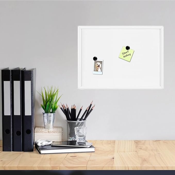 Dry Erase White Board, Magnetic Whiteboard for Wall, Hanging Board for Decoration/Planning/Kitchen Grocery List/Drawing/Memo, for Office/School/Home 11.8"x 15.7"