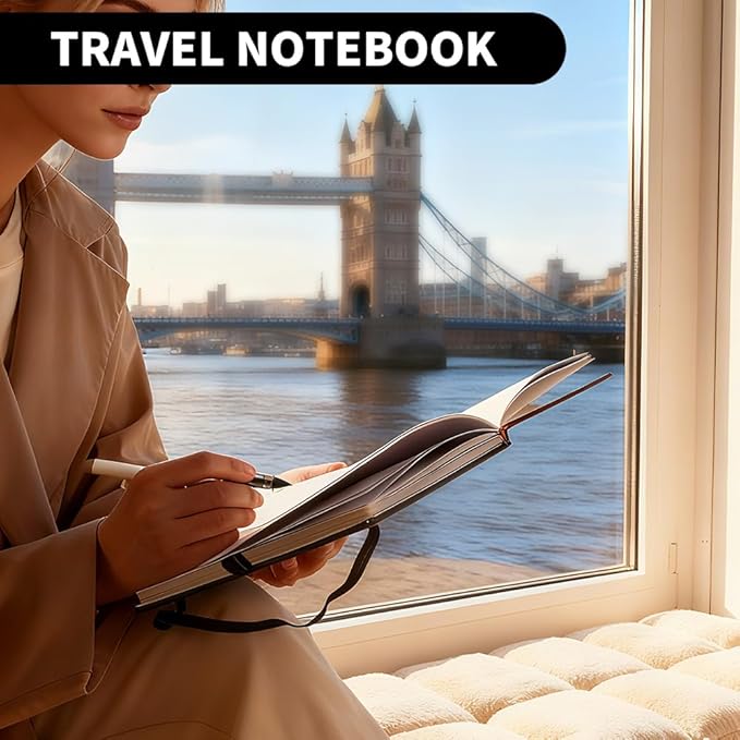 Hardcover Notebooks, A5 Lined Journals Notebook for Writing 160 Pages, 8.2 x 5.5 inch, Classic Ruled Notebooks for College/Work/Travel (Lined-1 Pack, Black)