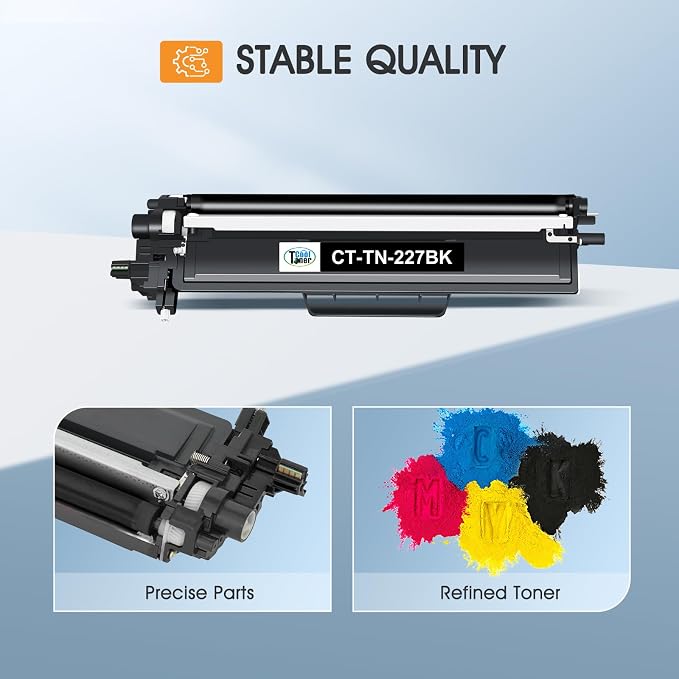 TN227 TN-227BK/C/M/Y High Yield Toner Cartridge 4 Pack TN-227 TN 227 223 | Compatible for Brother TN-223BK/C/M/Y TN223 MFC-L3770CDW HL-L3270CDW HL-L3290CDW MFC-L3750CDW HL-L3210CW MFC-L3710CW Printer