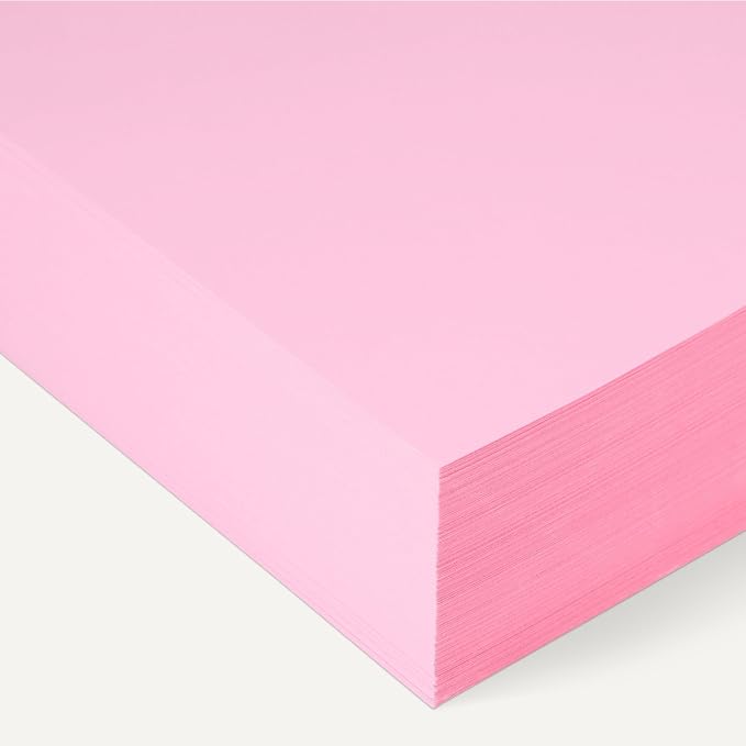 Amazon Basics 30% Recycled Color Copy Paper, 8.5" x 11", 20lb, Pastel Pink, 500 Sheets (Pack of 2)