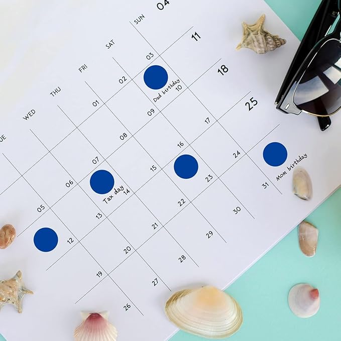 1400 Pcs Blue Dot Stickers 3/4" Round Color Coding Label Circle Stickers Colored Dots for Office,Classroom,Papers Etc