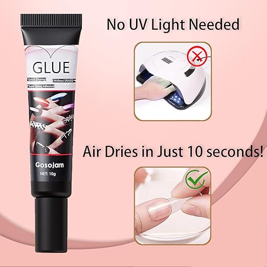 Nail Glue 2-Pack – Fast-Drying, Long-Lasting Adhesive for Acrylic, Press-On & Gel Nails – Water-Resistant, No UV/LED Needed, 10g x 2 – Strong Bond, Gentle on Nails, Ideal for DIY & Salon Use