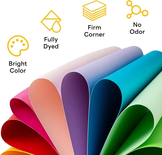 Colored Cardstock 8.5 x 11, Goefun 25 Sheets 25 Colors Construction Paper Assorted Color for Crafts & Scrapbooking