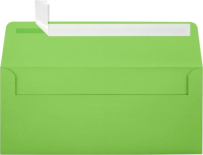 LUXPaper #10 Business Envelopes | Peel & Press | 4 1/8" x 9 1/2" | Limelight Green | 80lb. Text | 1,000 Qty