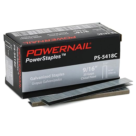 PS5418C 20 Gauge 3/16 Inch Crown 9/16 Inch Length Chisel Point Collated Galvanized Staples, for Fastening Carpet and Upholstery (Box of 5000)