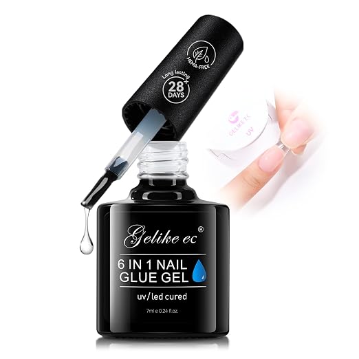 Strong Gel Nail Glue for Acrylic: Salon-Quality for Press On Fast UV Dry | Professional extra-strong bond for press-ons, lasts 7-14 days. Waterproof UV-cured brush-on for office/school/home