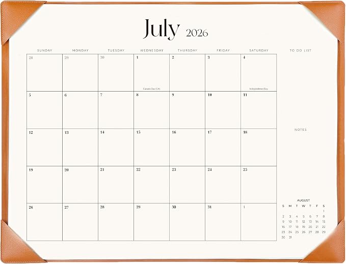 Desk Calendar 2026-2027 with Desk Mat – 22" x 17" Large Desk Pad Calendar Runs from July 2026 to December 2027, Office Supplies Desktop Monthly Calendar for Home & Office