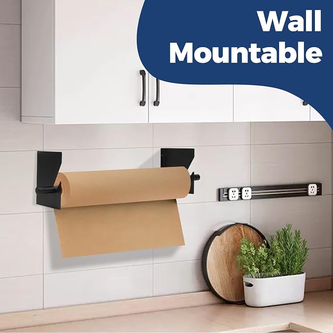 Heavy Duty Adjustable Wall Mount Paper Roll Holder Vinyl, Label 28"-60" | Butcher Paper, Vinyl, Label, Pig Mat Rolls Dispenser For Various Tubular Materials, Wall Mount Roll Rack Holder Adjustable
