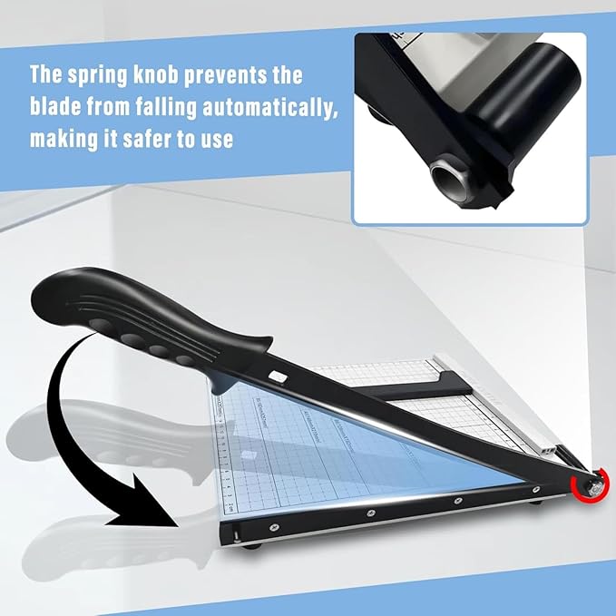 12" Guillotine Paper Cutter,Paper Cutter for Cardstock Heavy Duty 12 inch,Cut Cleanly and Quickly,12" Cut Length,10 Sheet Capacity.Paper Trimmer for Classroom,Cardstock, Art Projects,and Office Use.A4