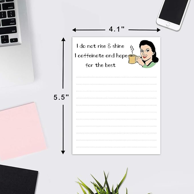 Fancy Land Funny Notepads for Women Sarcastic Work Notepad Novelty Memo Pad To Do List for Adults Coworkers Colleague Office Supplies 4Pcs