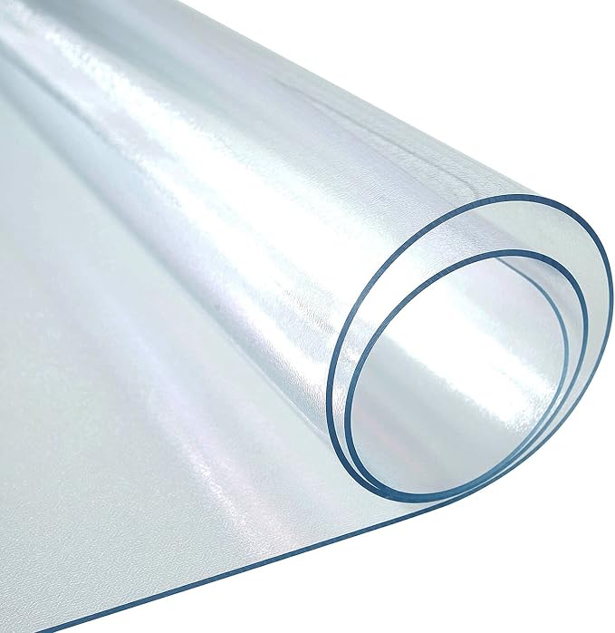 LovePads Frosted Table Cover Protector 44 x 96 in, 1.5mm Thick Plastic Mat | Non-slip Waterproof PVC Table Protector, Cut to Size, Spill-Stain-Scratch Proof, Fits Kitchen, Dining Table, Dresser, Desk