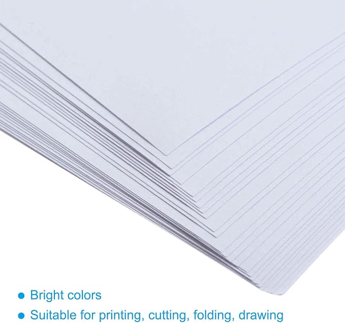 MECCANIXITY 50 Sheets Colored Copy Paper 8.3 x 11.7Inch Printer Paper 80gsm White for Office Printing, Document Copying, Invitations, Forms, Art Projects