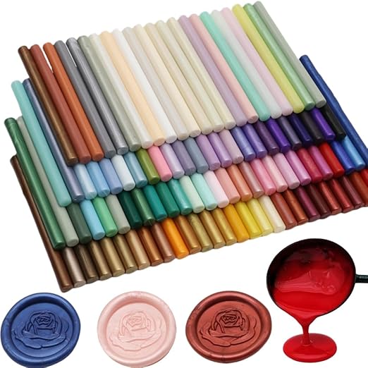 100 Pcs Sealing Wax Sticks for Wax Seal Stamp, Assorted Color SealingWax Glue Gun Wax Seal Sticks Mini WaxGun Stick, Mixed Colors WaxSeal Kit Great for Wedding Invitations (100B)