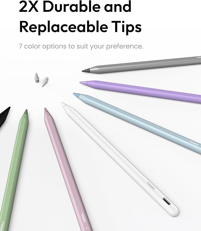 Metapen Pencil A8 for Apple iPad 2018-2026, (2X Faster Charge), Palm Rejection, Pixel Precision, Stylus Pen for iPad 11/10/9/8/7/6th Gen, Pro 12.9/11/13-inch M4, Air 3/4/5/M2/M3, Mini 5/6th, Purple