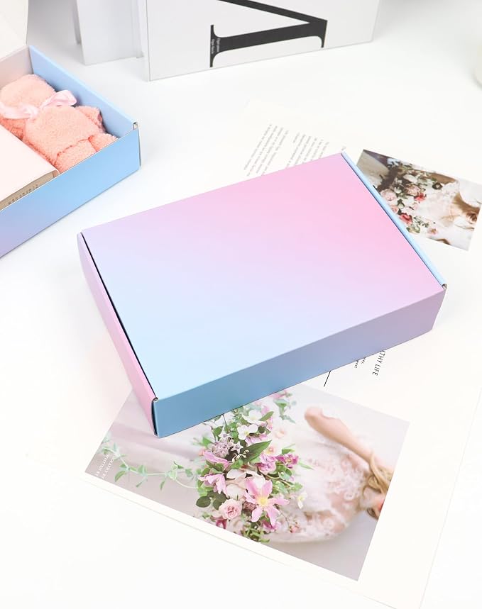 9"x6"x2" Shipping Boxes 45 Pack, Corrugated Packaging Mailer Boxes, ‎Purple Gradient Shipping Packaging Boxes for Small Business
