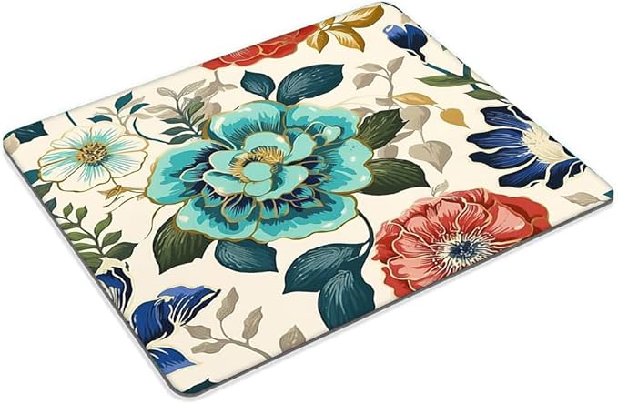 Teal Flowers Mouse pad Customized Mousepad Non-Slip Rubber Base Mouse Pads for Computers Laptop Office Desk Accessories Mouse pad