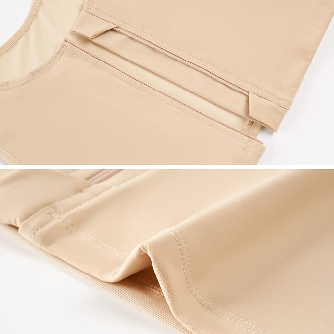 XUJI Transgender FTM Zip Up Breathable Half Chest Binder