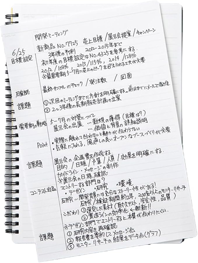 Maruman Mnemosyne Spiral Notebook, 140 Pages, A4 8.27"x11.69", 5mm Dot Grid | Professional Black Cover, Dotted Paper, Twin-Wire Bound To Lay Flat, Perforated Pages, For School & Office, Made in Japan