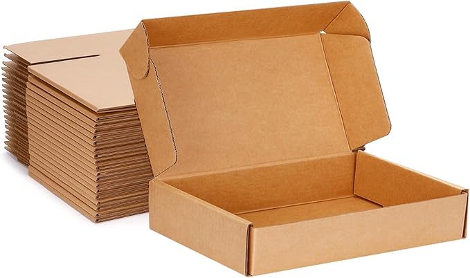 Small Shipping Boxes 13x10x2 Inches - Kraft Brown Corrugated Cardboard Boxes (20-Pack) for Mailing, Packing, Small Business & Gift Packaging - Recyclable & Sturdy