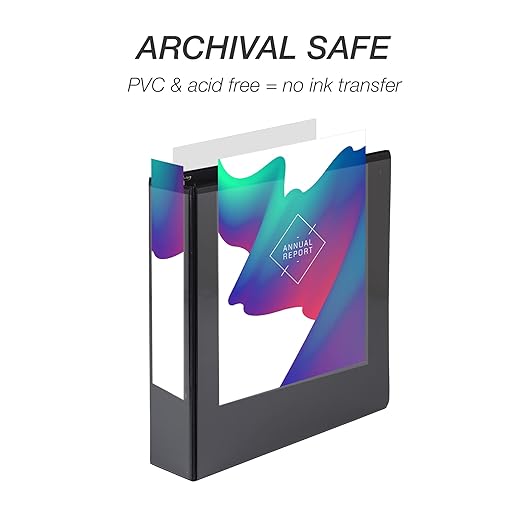Samsill 2 Inch 3 Ring Binder, Economy Round Ring, Clear View Cover, 425 Sheet Capacity - for School, Home, Office - Charcoal Black