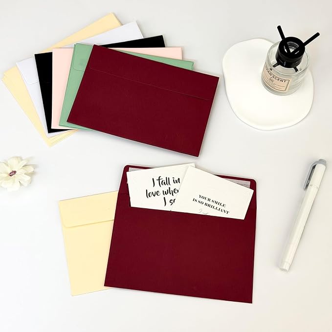 100 Packs Ivory 4x6 Envelopes for Invitations, A4 Envelopes for Greeting Cards, Printable, Self Seal for Weddings, Graduation, Birthday, Photos, Postcards