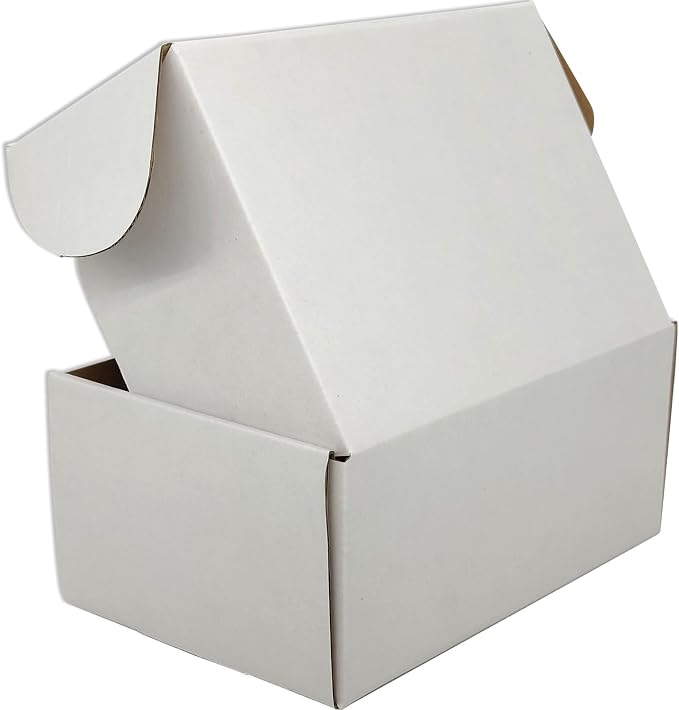 9x6x4 Shipping Boxes Set of 25, White Mailer Corrugated Cardboard Box | for Packaging, Literature, Packing, Mailing, Storage, Small Business, Moving, Gift, Supplies, Quick Fold, Tab Locking