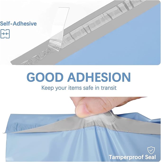 Metronic Large Poly Mailers 19x24 100Pack Thick Shipping Bags, Light Blue | Self-seal, Strong Adhensive, Tear-resistant Mailers Poly Bags Shipping Envelopes, Large Mailing Bags for Small Business