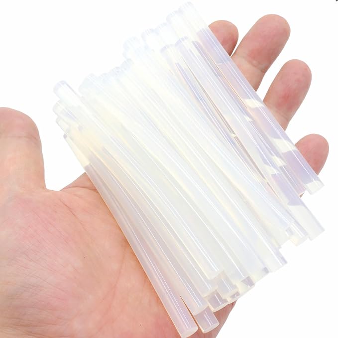 30 Pack Mini Size Hot Glue Sticks, Hot Glue Gun Bulk Sticks,Length 100mm / 4", Diameter 7mm / 0.27"/ 0.28 Inch for Kids and Adults DIY Craft, Repairing, Decoration,White Clear 0.7cm x 10cm