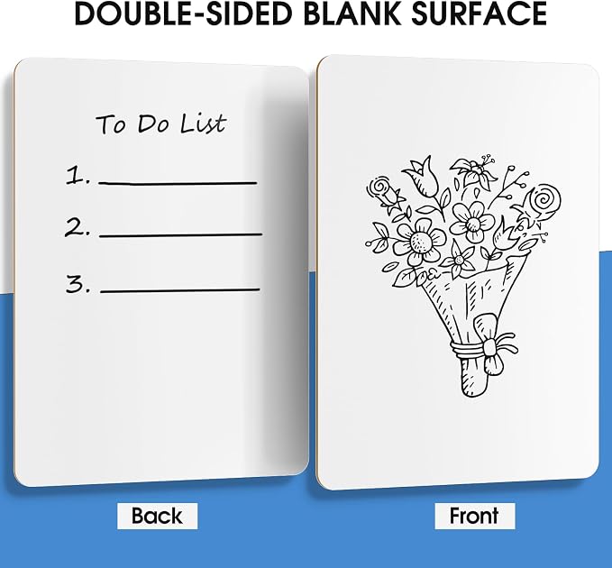 MaxGear Double Sided Dry Erase Board, 9'' x 12'' Small White Board, 24 Pack | Reusable Double Sided Surface, Easy to Write and Erase, Portable Small Learning Board, Includes 24 Markers and 24 Erasers