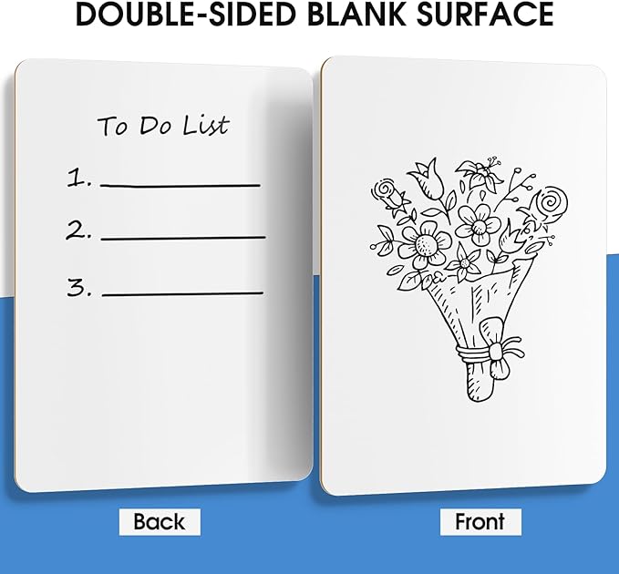 MaxGear Small White Board 2 Pack Dry Erase Boards, 9''x 12'' Mini White Board Double Sided Portable Whiteboards for Students Teachers School Supplies Lapboards Including 2 Markers and 2 Erasers