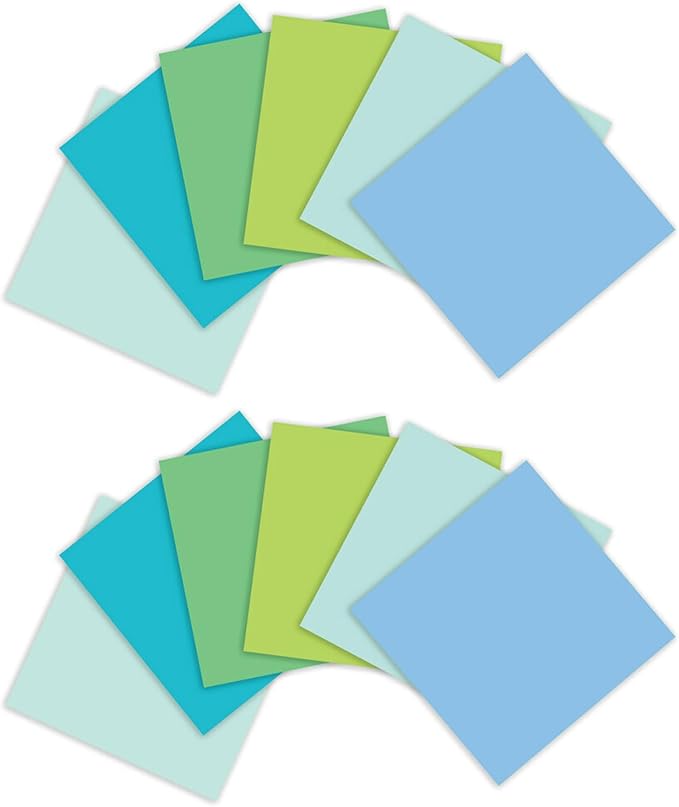 Post-it 100% Recycled Paper Super Sticky Notes, 3 in. x 3 in., 12 Pads, 70 Sheets per Pad, Oasis Collection, School Supplies and Office Products (Pack of 12)