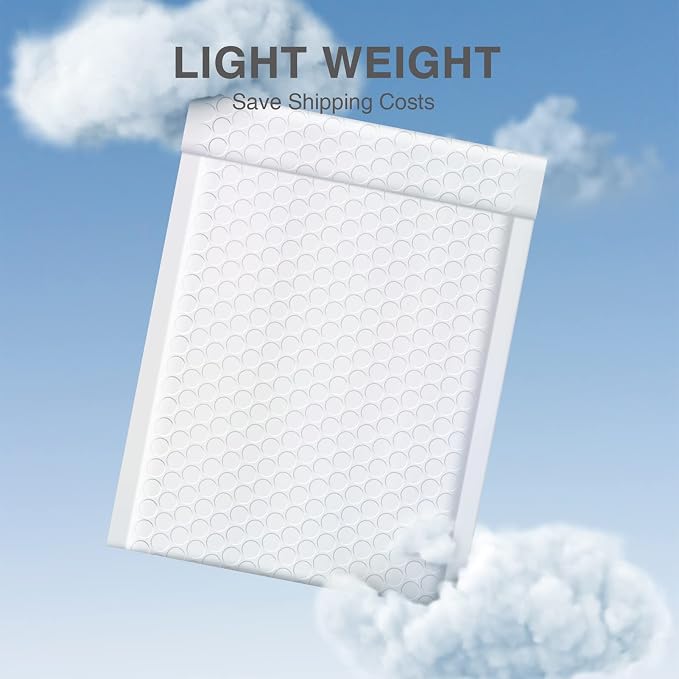 METRONIC Bubble Mailers 6x10" Padded Envelopes White 300 Pack Waterproof | Usable Size 6x9",Shipping Bags,Self-Seal Small Cushioning for Jewelry Makeup Supplies,Packaging Bulk,Tear-Resistant Opaque