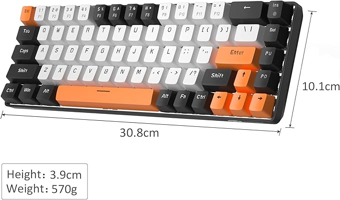 MageGee Portable 60% Mechanical Gaming Keyboard, MK-Box LED Backlit Compact 68 Keys Mini Wired Office Keyboard with Red Switch for Windows Laptop PC Mac - White/Black