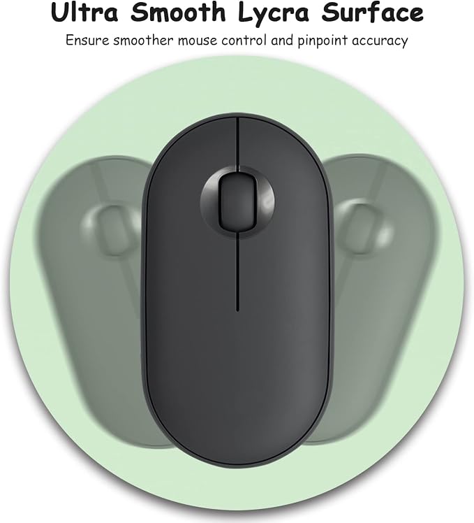 Dapesuom Small Mouse Pad, 6 x 6 Inch Thick Rubber Premium-Textured Non-Slip Portable & Washable Round Mini Mouse Mat for Women Wireless Laptops Keyboard Tray Gaming Computer Office Travel, Lake Green