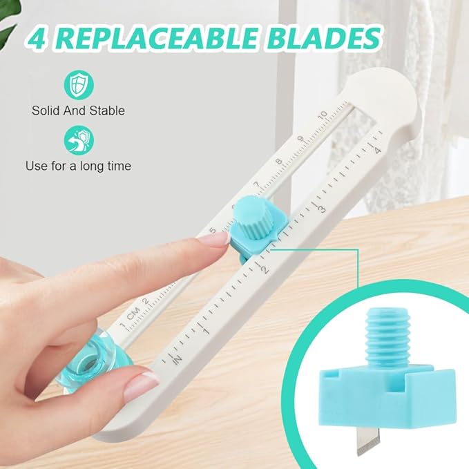 Circle Cutter, Adjustable Any Size 2-20CM DIY Circle Paper Cutter with 4PCS Replacement Blades for Crafts, Come with Bottom Blade Guard, Easy Operation and Smooth Cutting