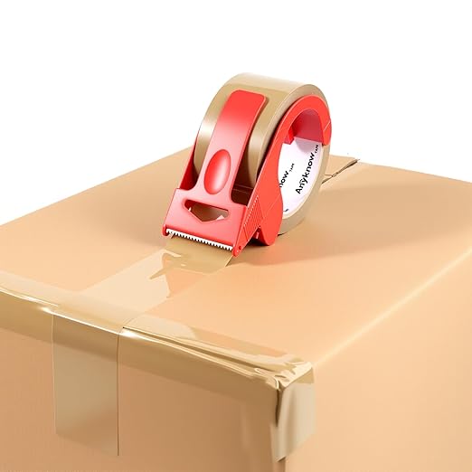 Brown Packing Tape 12 Rolls Heavy Duty Packing Tape with 2 Dispenser - 2.5mil x 1.88" x 60Y Strong Adhesive Packaging Tape for Carton Sealing, Shipping, Mailing & Storage