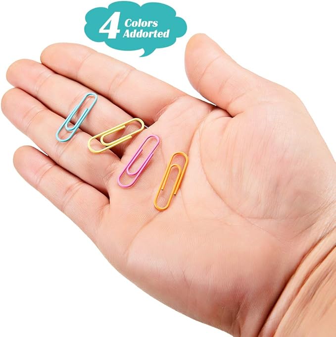 Paper Clips 28mm Assorted Color Paperclips for Office Premium Clips for Paperwork Paper Clips Small Paperclip Rustproof Paperclips Great for Office School Document Organizing (120pcs)