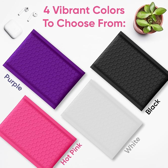 Hot Pink Bubble Mailers 6x10, Self Seal Poly Padded Envelopes #0, 250 Pack | Fits Cards, CDs & Small Items,No Tape Needed,Cushioned Protection,Water-Resistant Poly,Bulk Pack for Small Business