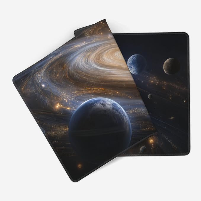 XXL Gaming Mouse Pad 35.4x15.7 Inch, Large Extended Desk Mat | Galaxy Space Design, Non-Slip Rubber Base, Water-Resistant Surface and Stitched Edges for Gaming, Office & Home