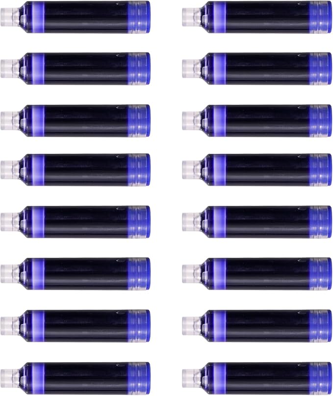 WRITECH W-1784 Cartridge Blue Ink: 16ct for Clictek Fountain Pen | Refillable Design Ink Cartridges Only for WRITECH Clictek Fountain Pens, Blue or Black Available, No leaking Smooth Writing