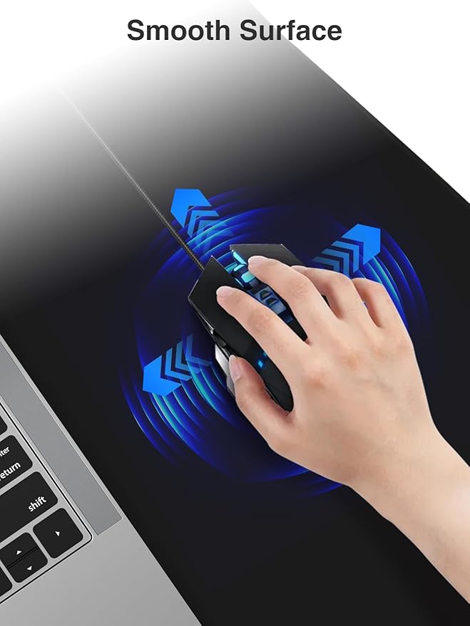2-in-1 Mouse Pad with Wireless Charging, Gaming Mouse Pad, 31.5"x11.8" Large Desk Mat for Laptop/Keyboard, Waterproof Smooth Surface, Non-Slip Base, No Adapter