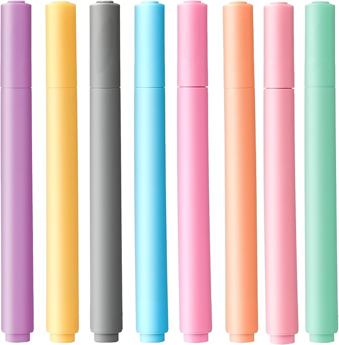 EEOYU Dry Erase Markers, Cute Aesthetic Marker with 8 Colors, Erasable Low-odor Children's Whiteboard Pen, Marker Pens for Home Office and Classroom (8)