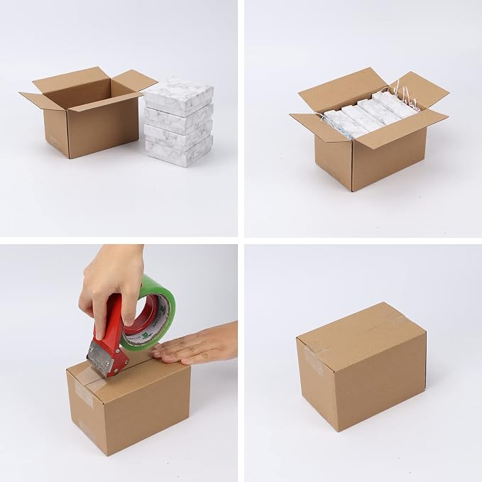 CRUGLA 40 Packs 6x4x4 Shipping Boxes Corrugated Cardboard Boxes Mailers Shipping Box for Packaging Small Business