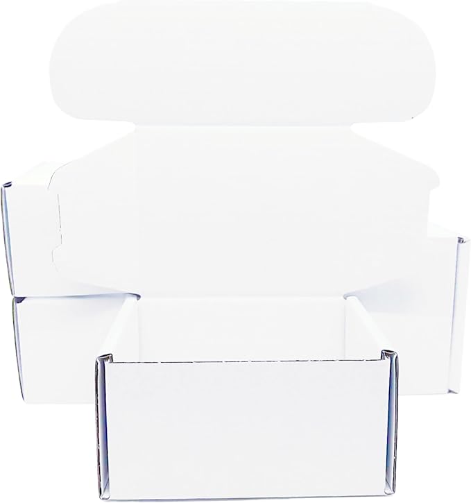 4x3x2 Inches White Corrugated Cardboard Shipping Boxes Set of 2 | Small Mailer Boxes for Business Packaging Mailing , For Business Packaging, For Mailing