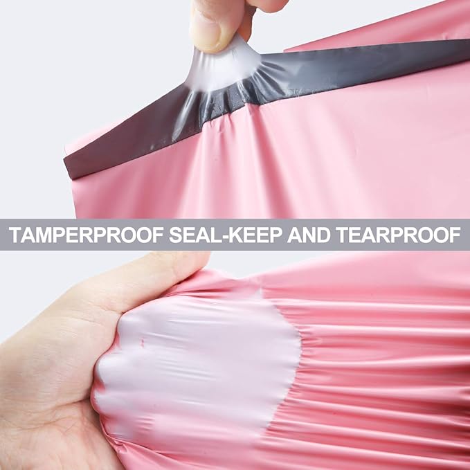 UCGOU Poly Mailers 10x13 Inch Light Pink 200 Pack Shipping Bags #4 Strong Mailing Envelopes Boutique Packaging Postal Self Seal Adhesive Waterproof and Tear Proof Small Business for Clothes Books