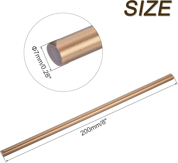 uxcell 30pcs Full Size Hot Glue Gun Sticks 8-inch x 0.27-inch High Sticky Small Hot Glue Sticks for Glue Gun, Bronze Gold