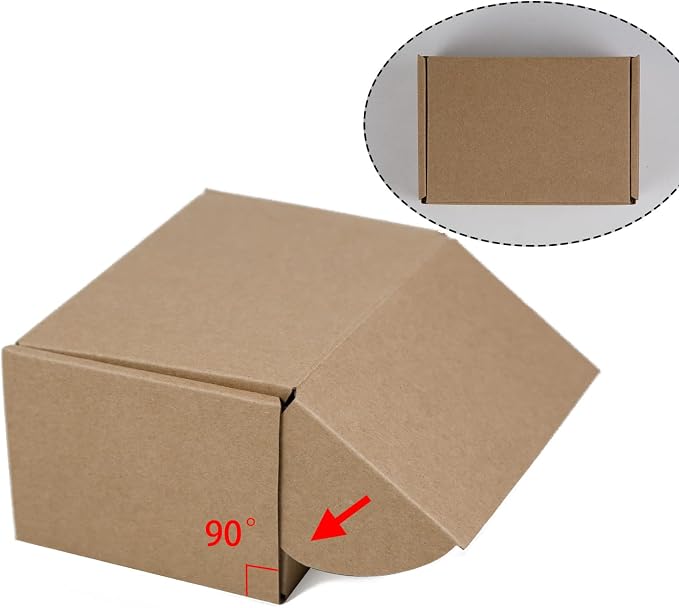 6x4x3 Inches Shipping Boxes Pack of 25, Brown Corrugated Cardboard Boxes for Small Bussiness