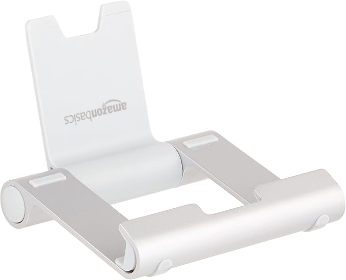 AmazonBasics L6LSH001-CS-R Multi-Angle Portable Stand for Tablets, E-readers and Phones - Silver