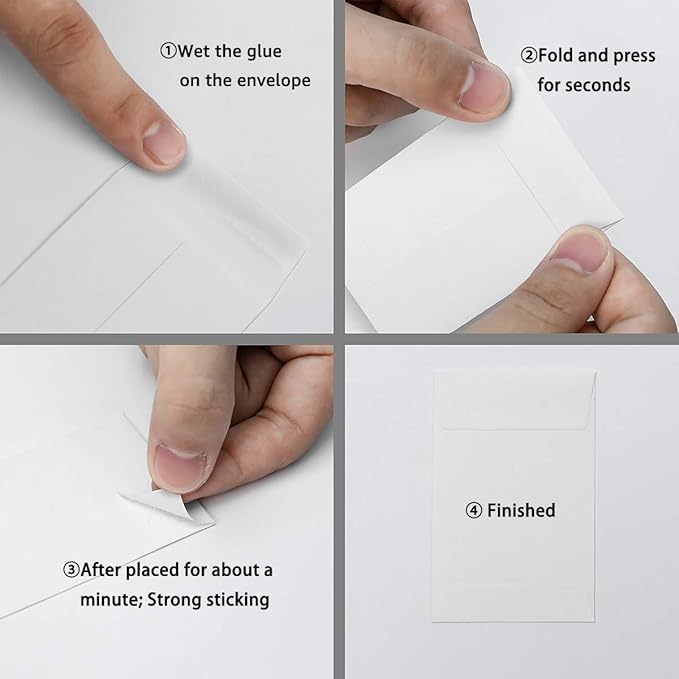 200 Pack Small Coin Envelopes Kraft Paper Seed Envelopes Mini Parts Small Items Stamps Storage Packets Envelopes Self-Adhesive for Garden, Office or Wedding Gift, (2 1/4 x 3 1/2 Inch, white)